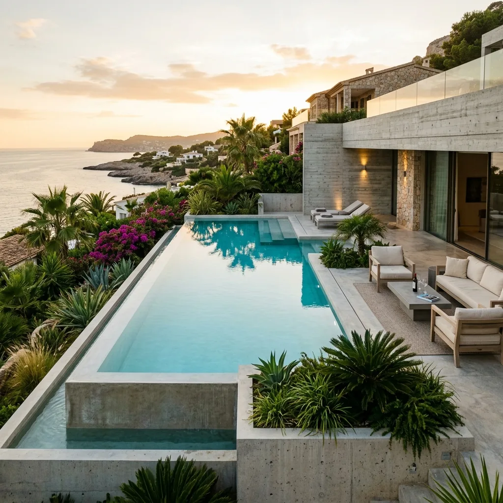 EcoNova swimming pool and outdoor leisure concrete deck layout